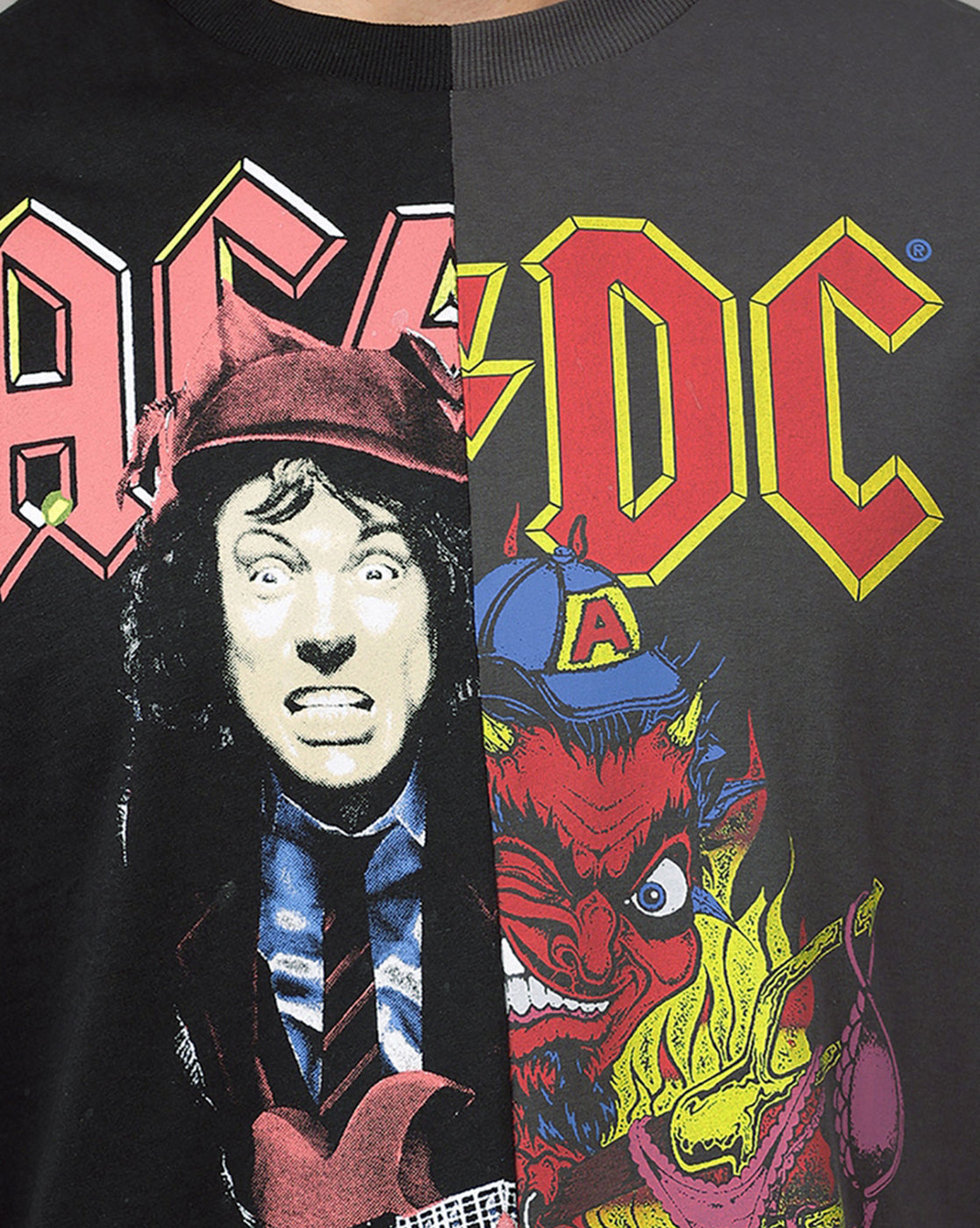 ACDC Black & Grey Oversized Tshirt Men