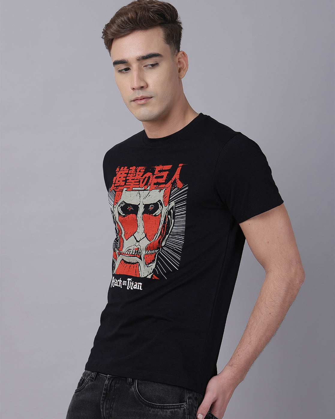 Attack On Titan Printed Regular Fit Tshirt For Men