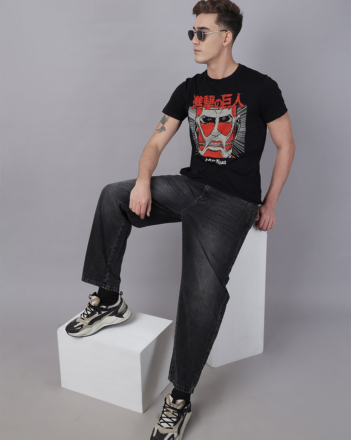 Attack On Titan Printed Regular Fit Tshirt For Men