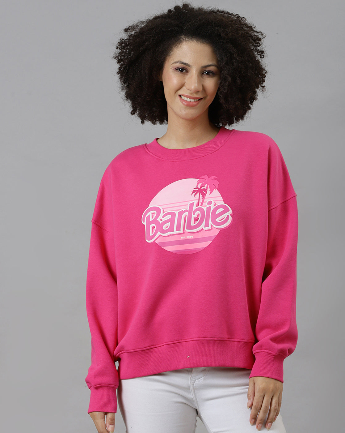 Barbie Printed Oversized Fit Sweatshirt For Women