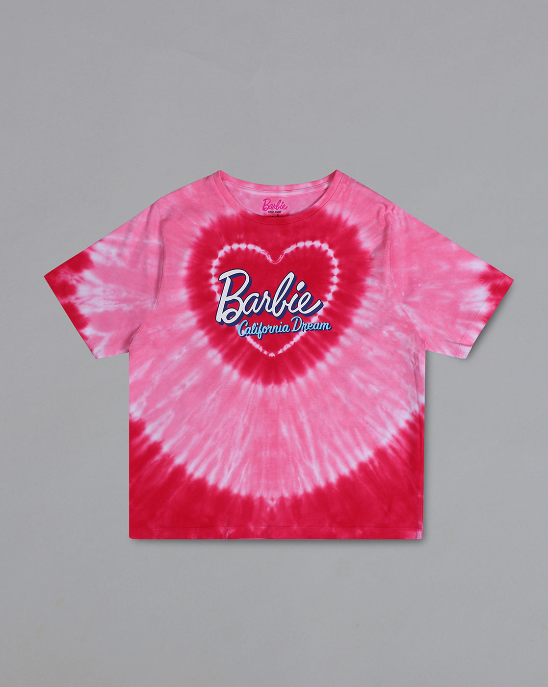 Barbie Relaxed Fit Round Neck Pink Tshirt For Women