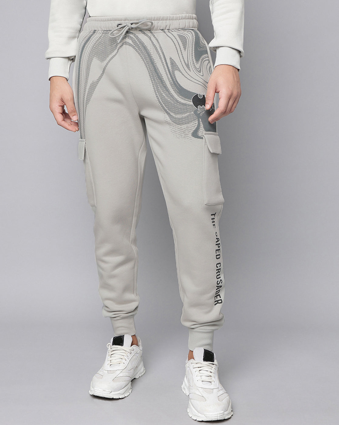 Batman Grey Mid-Rise Jogger Men