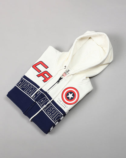 Captain America Printed Regular Fit Hoodie For Men