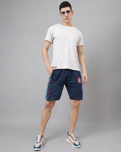 Captain America Printed Regular Fit Shorts For Men