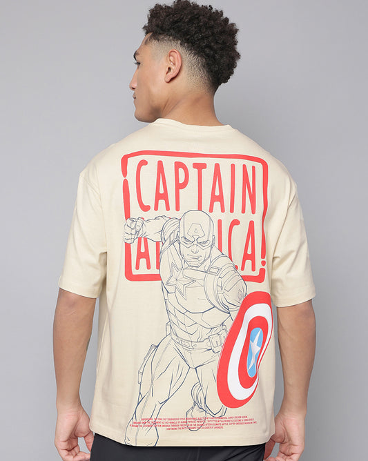 Captain America Printed Oversized Tshirt For Men