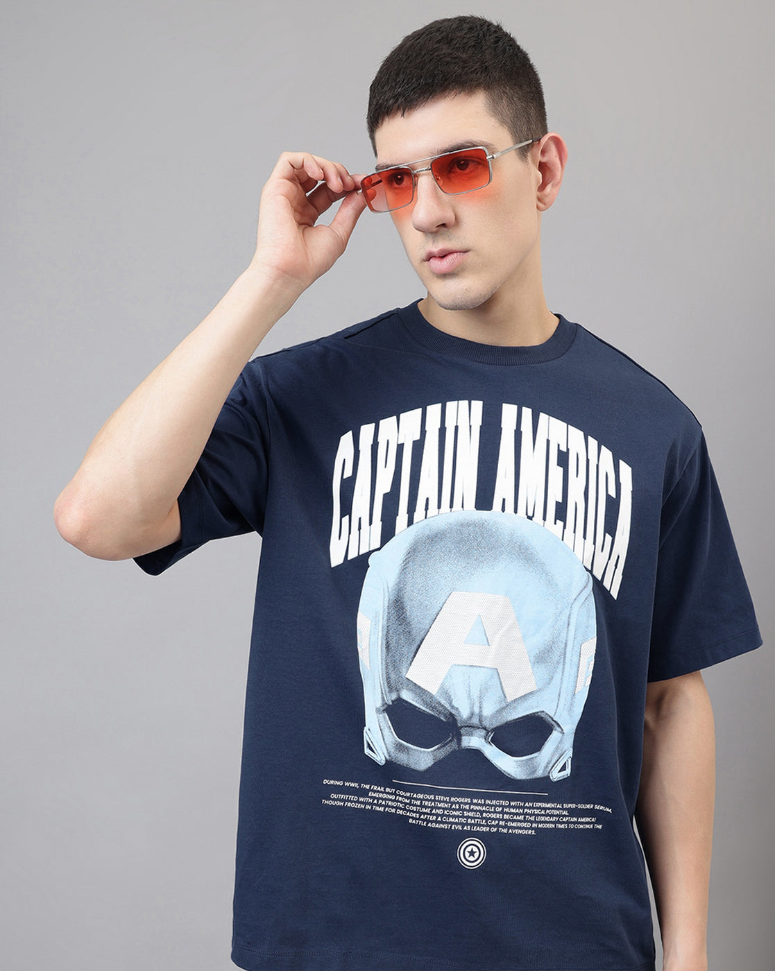 Captain America Printed Oversized Fit Tshirt For Men