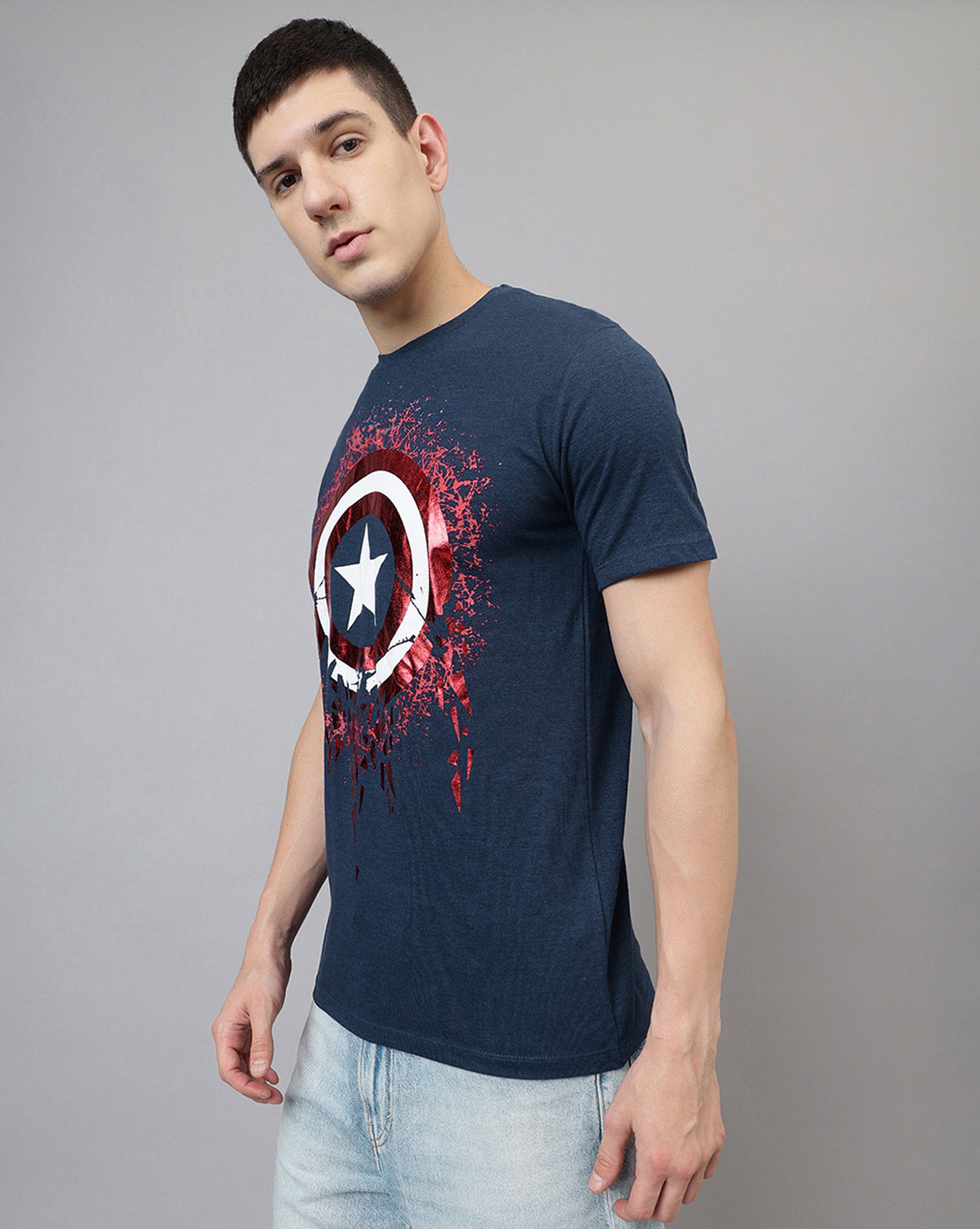 Captain America Printed Regular Fit Tshirt For Men