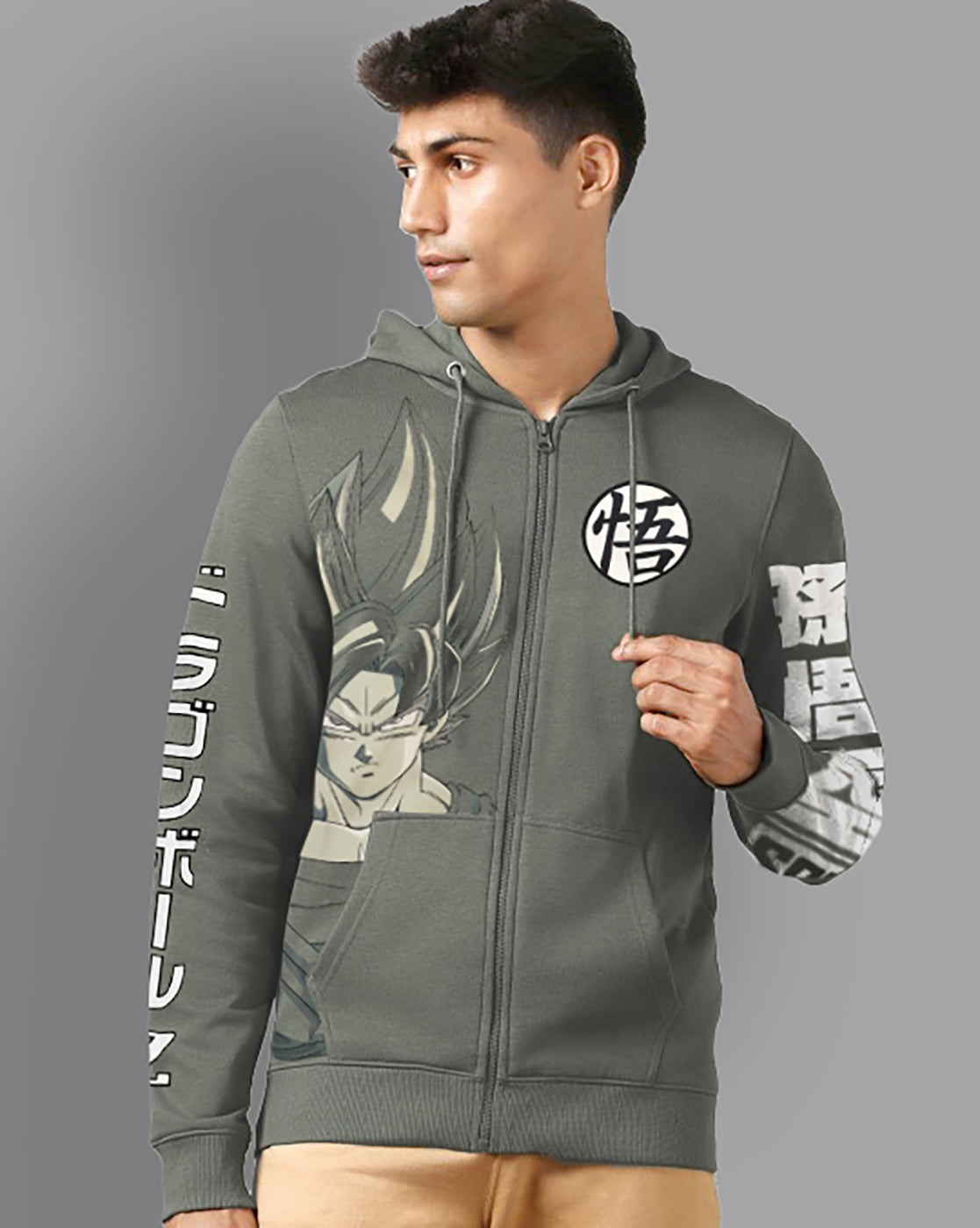 Dragon Ball Z Printed Regular Fit Hoodie For Young Men