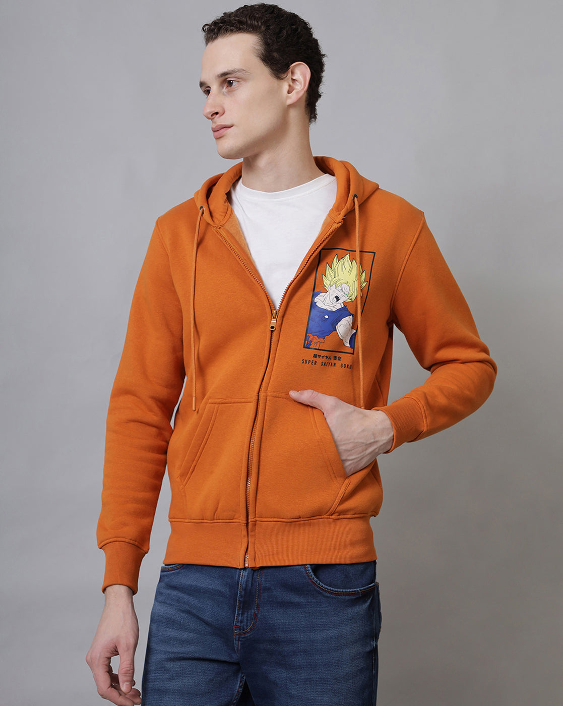 Dragon Ball Z Printed Regular Fit Hoodie For Men