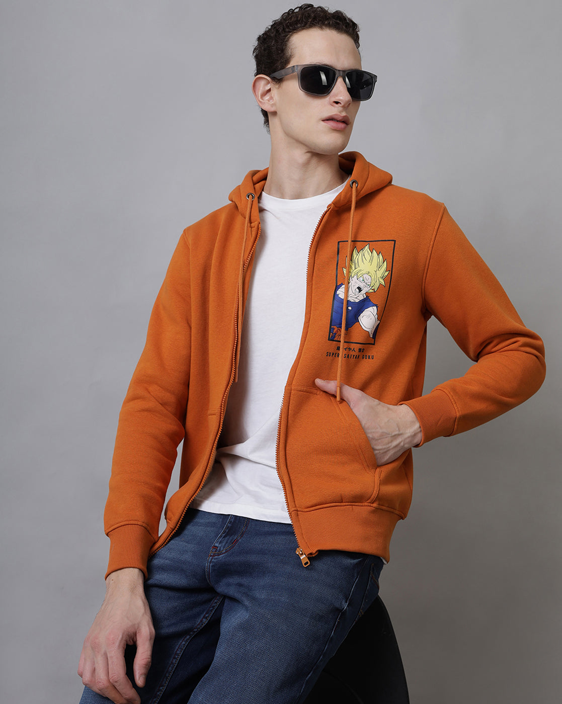 Dragon Ball Z Printed Regular Fit Hoodie For Men