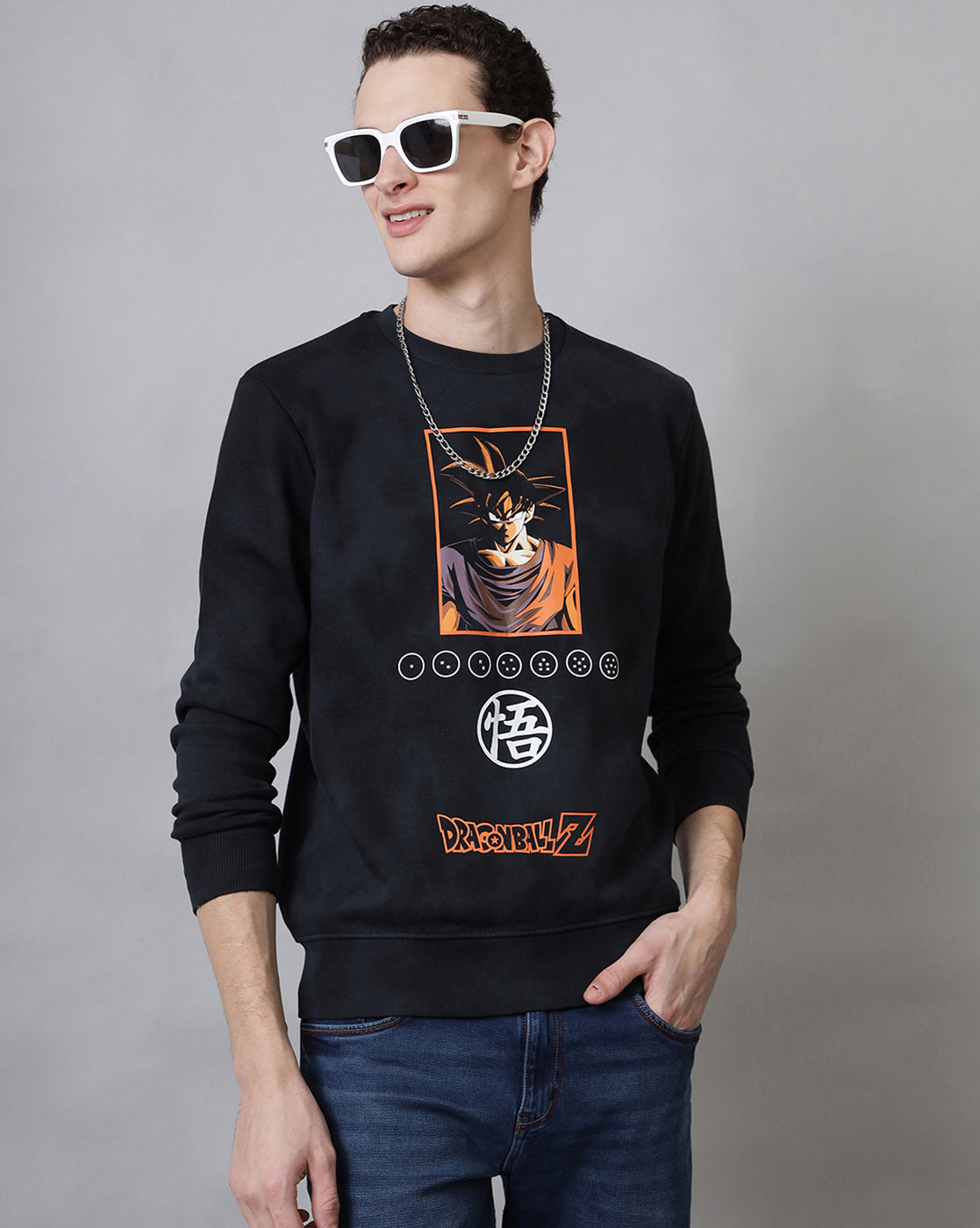 Dragon Ball Z Printed Slim Fit Sweatshirt For Men