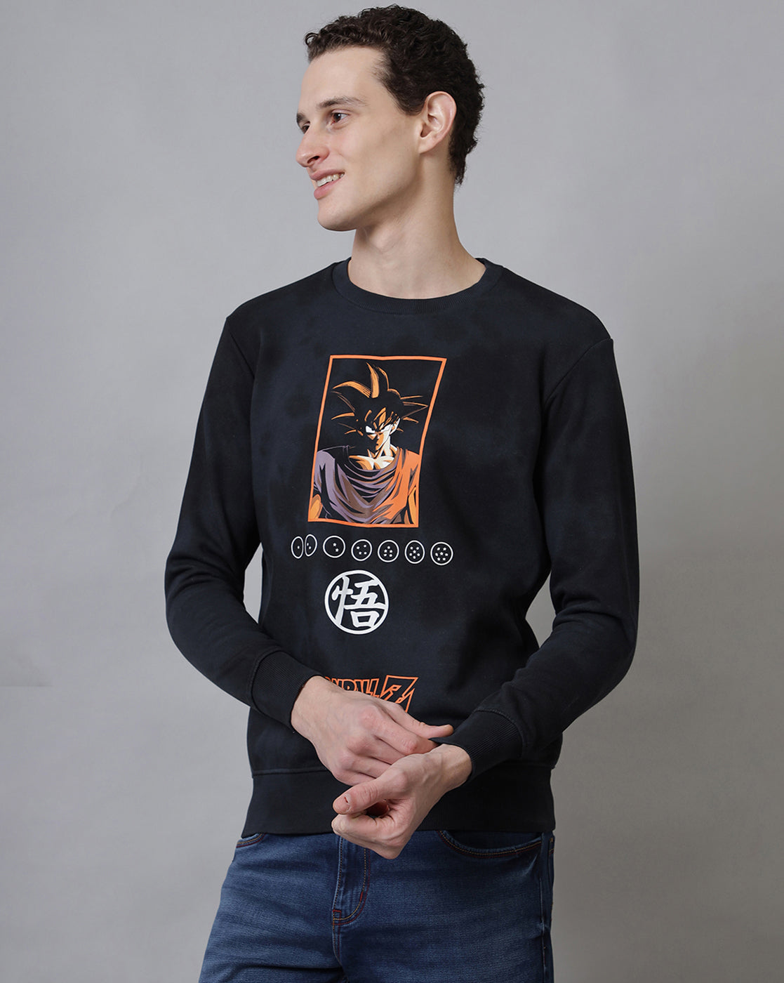 Dragon Ball Z Printed Slim Fit Sweatshirt For Men