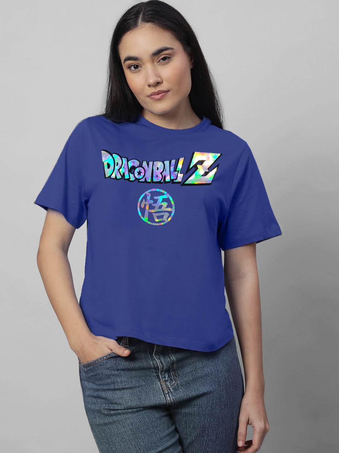 Free Authority Dragon Ball Z Printed Relaxed Fit Tshirt For Women