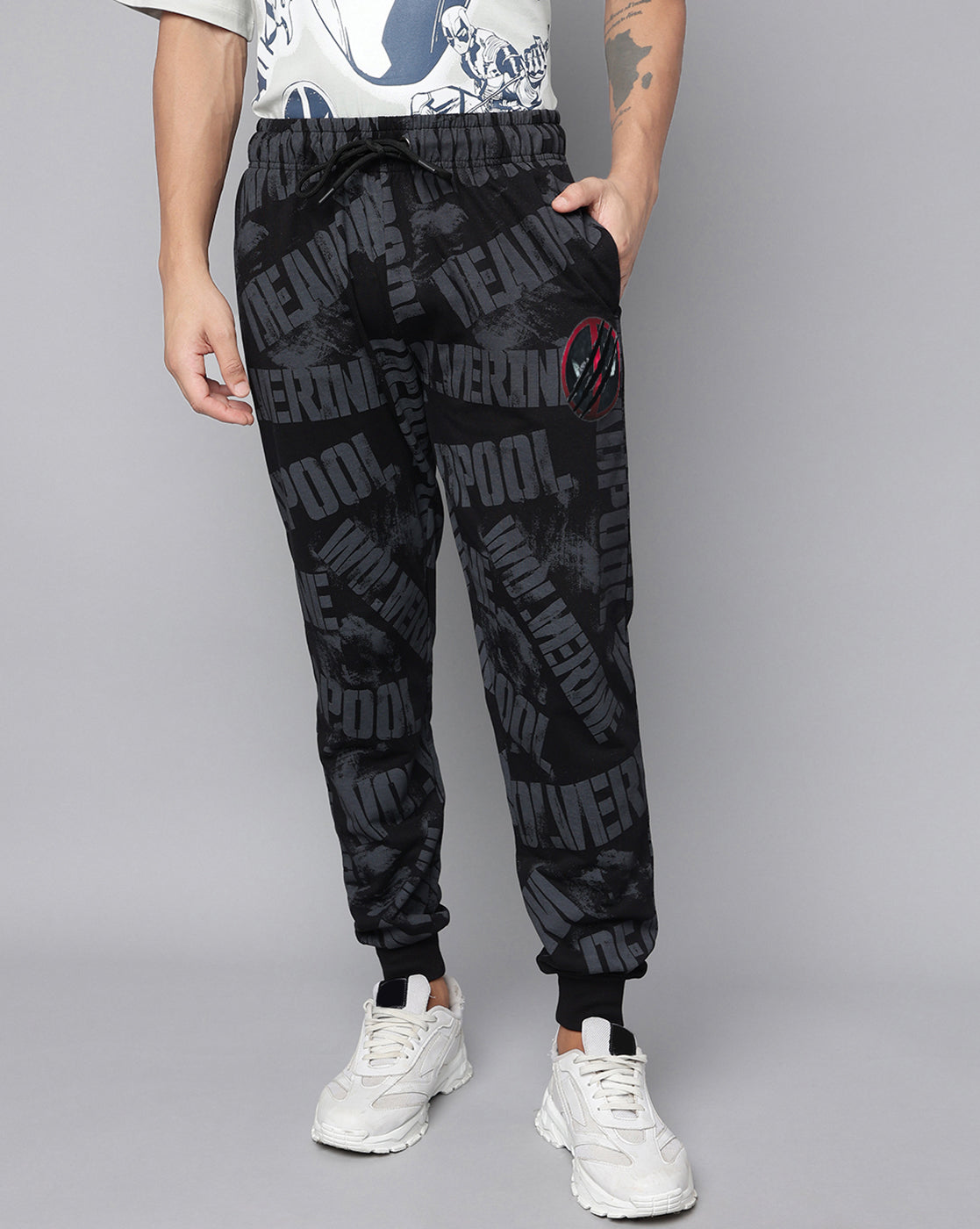 Deadpool & Wolverine Printed Mid-Rise Jogger For Men