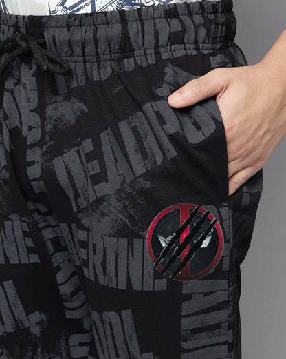 Deadpool & Wolverine Printed Mid-Rise Jogger For Men