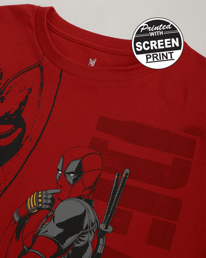 Deadpool Red Tshirt For Men