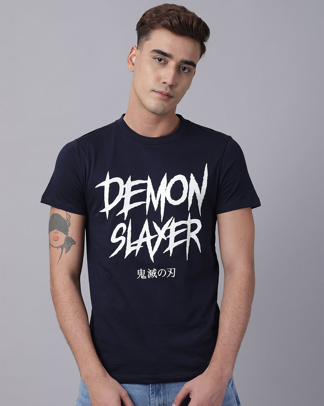 Demon Slayer Printed Regular Fit Tshirt For Men