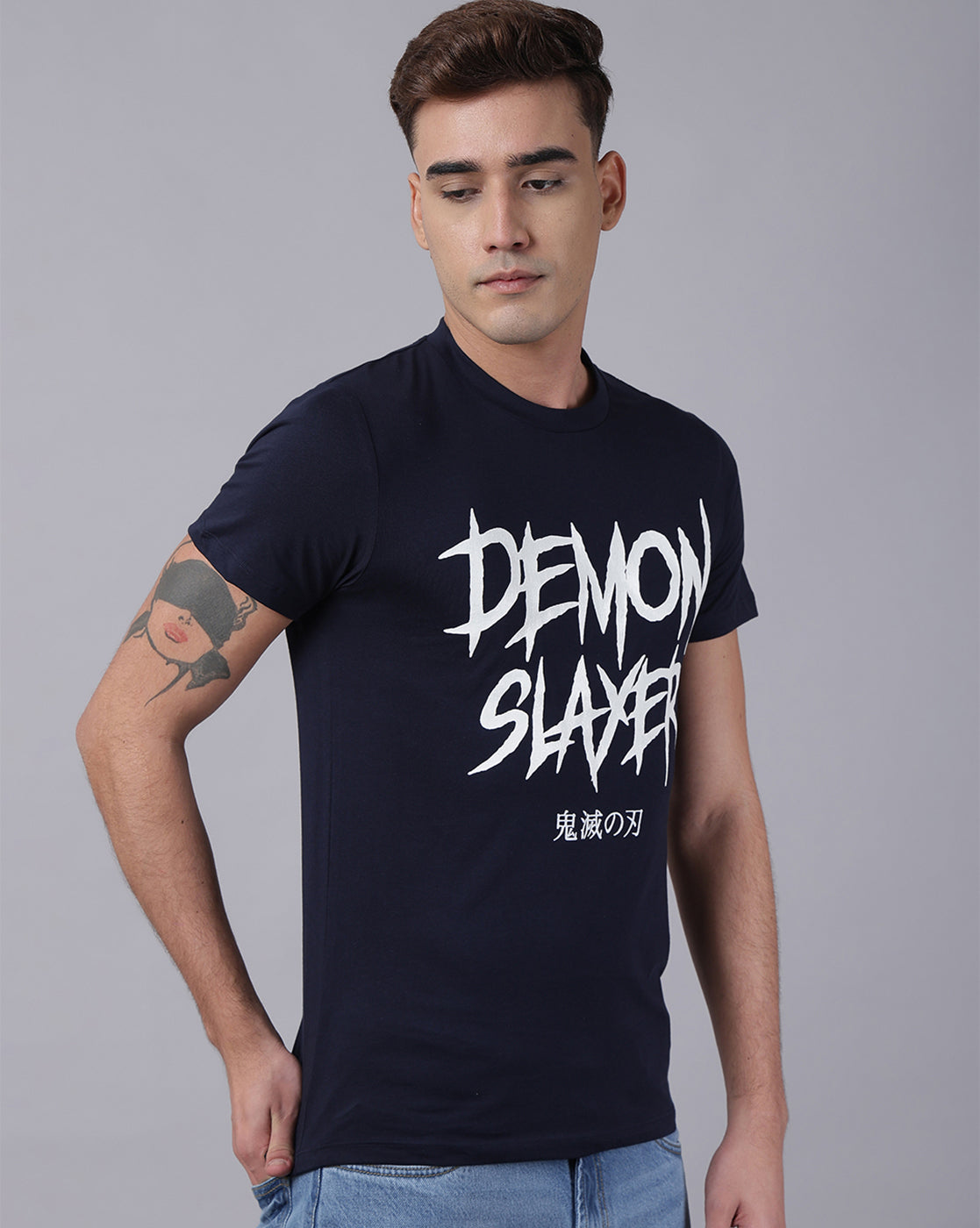 Demon Slayer Printed Regular Fit Tshirt For Men