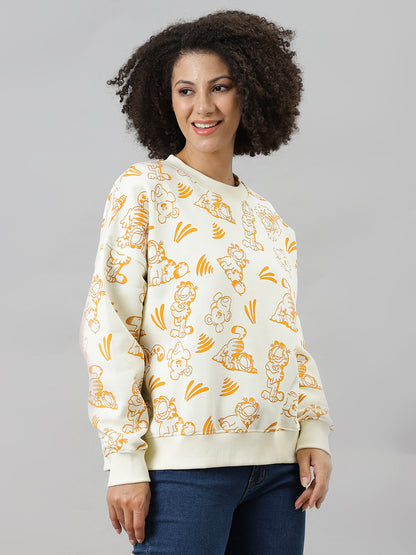 Garfield Printed Oversized Fit Sweatshirt For Women