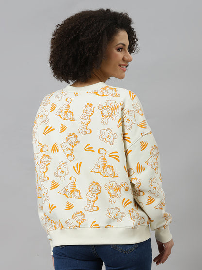 Garfield Printed Oversized Fit Sweatshirt For Women