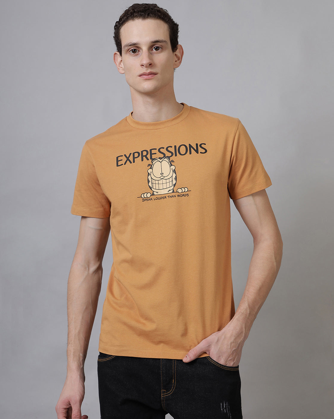 Garfield Printed Regular Fit Tshirt For Men