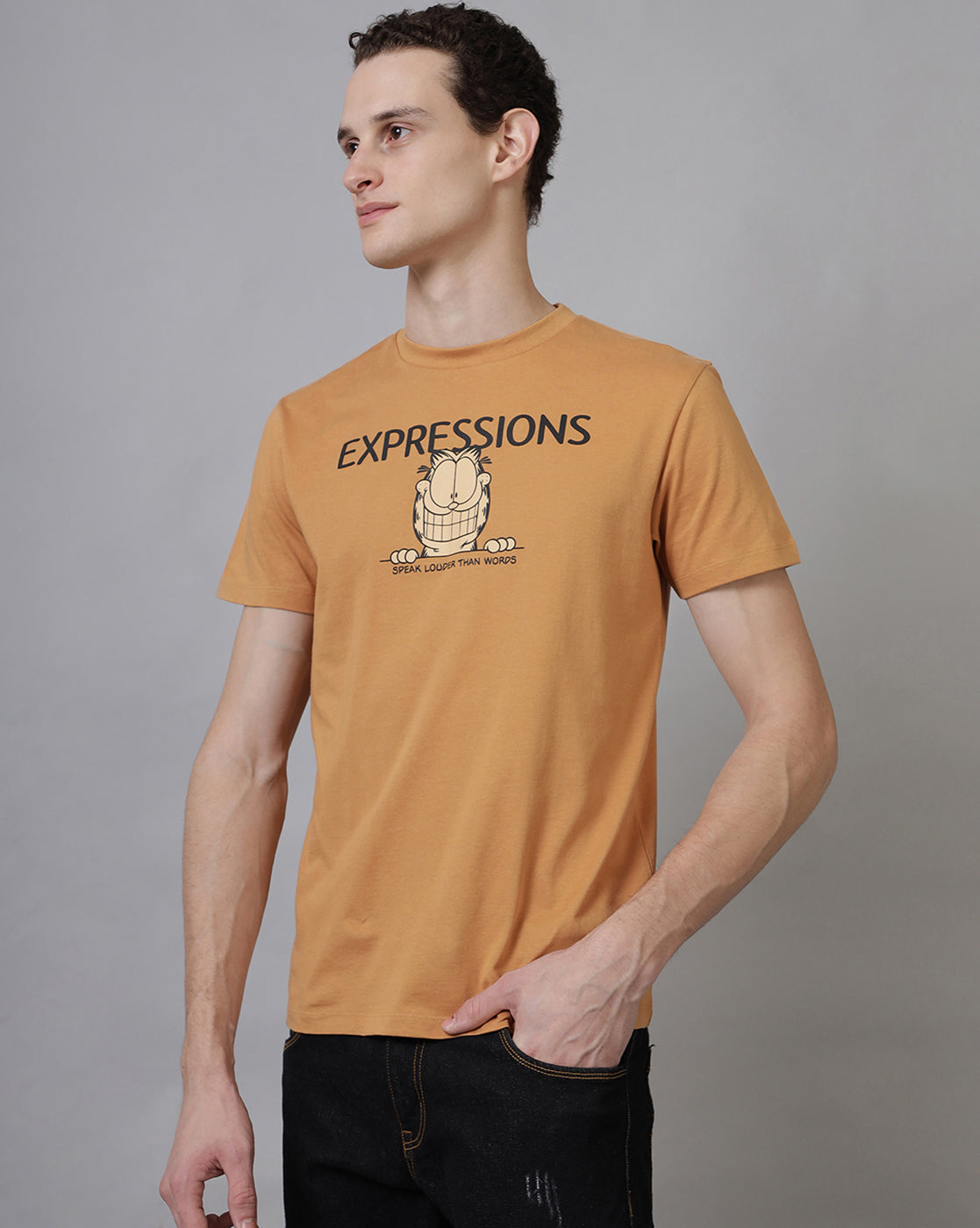 Garfield Printed Regular Fit Tshirt For Men