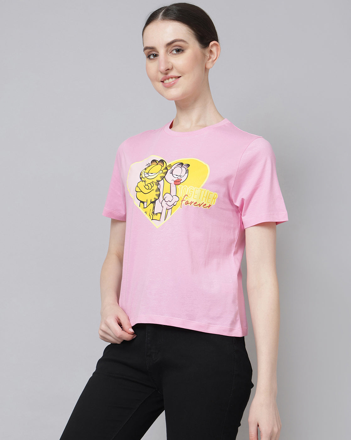 Garfield Printed Regular Fit Tshirt For Women