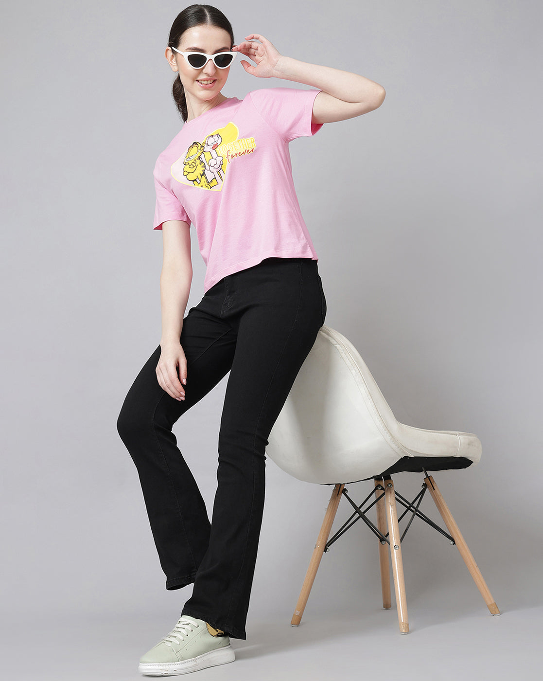 Garfield Printed Regular Fit Tshirt For Women