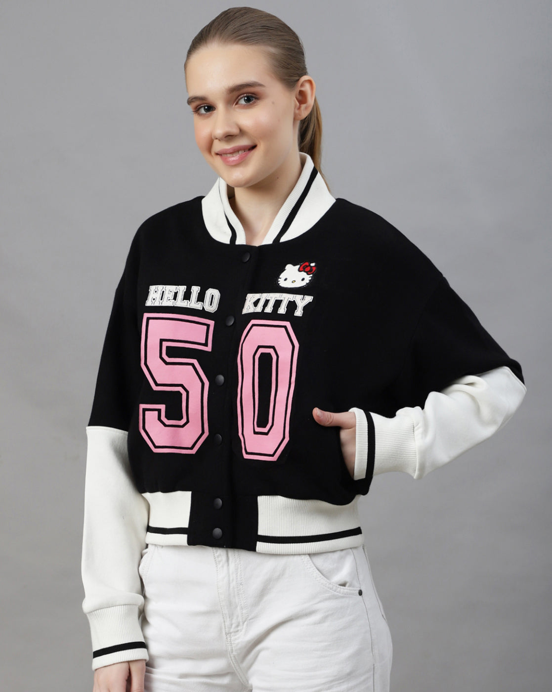 Hello Kitty Oversized Varsity Jacket Women