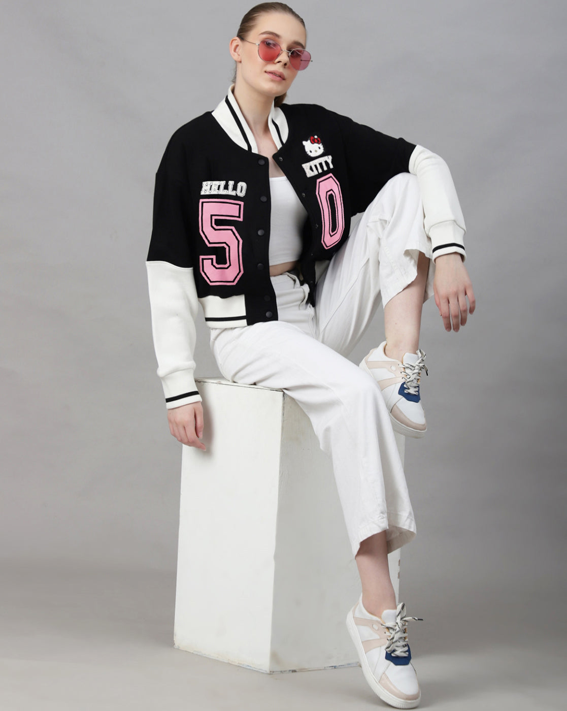 Hello Kitty Oversized Varsity Jacket Women