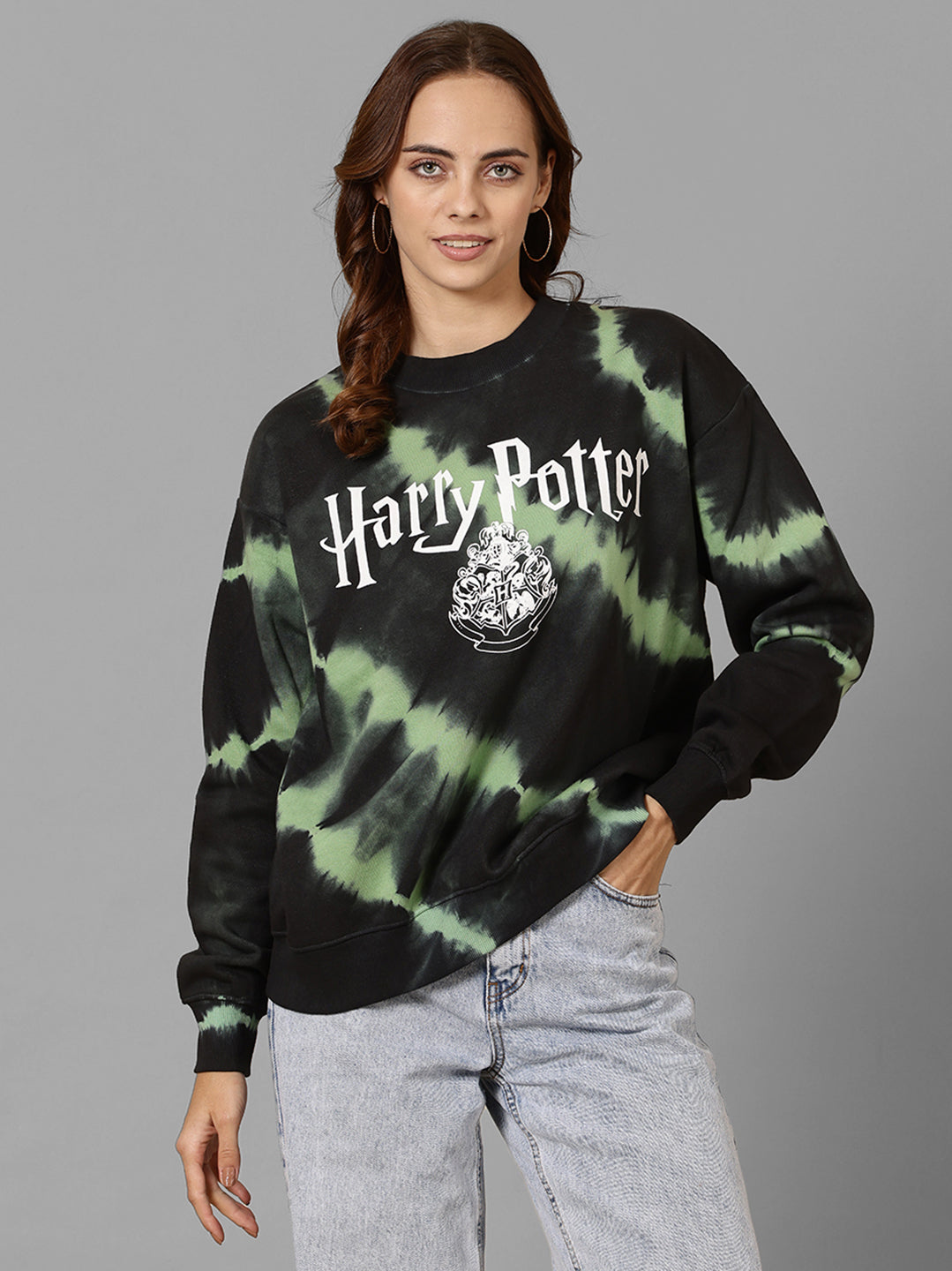 Harry Potter Oversized Black Sweatshirt For Women