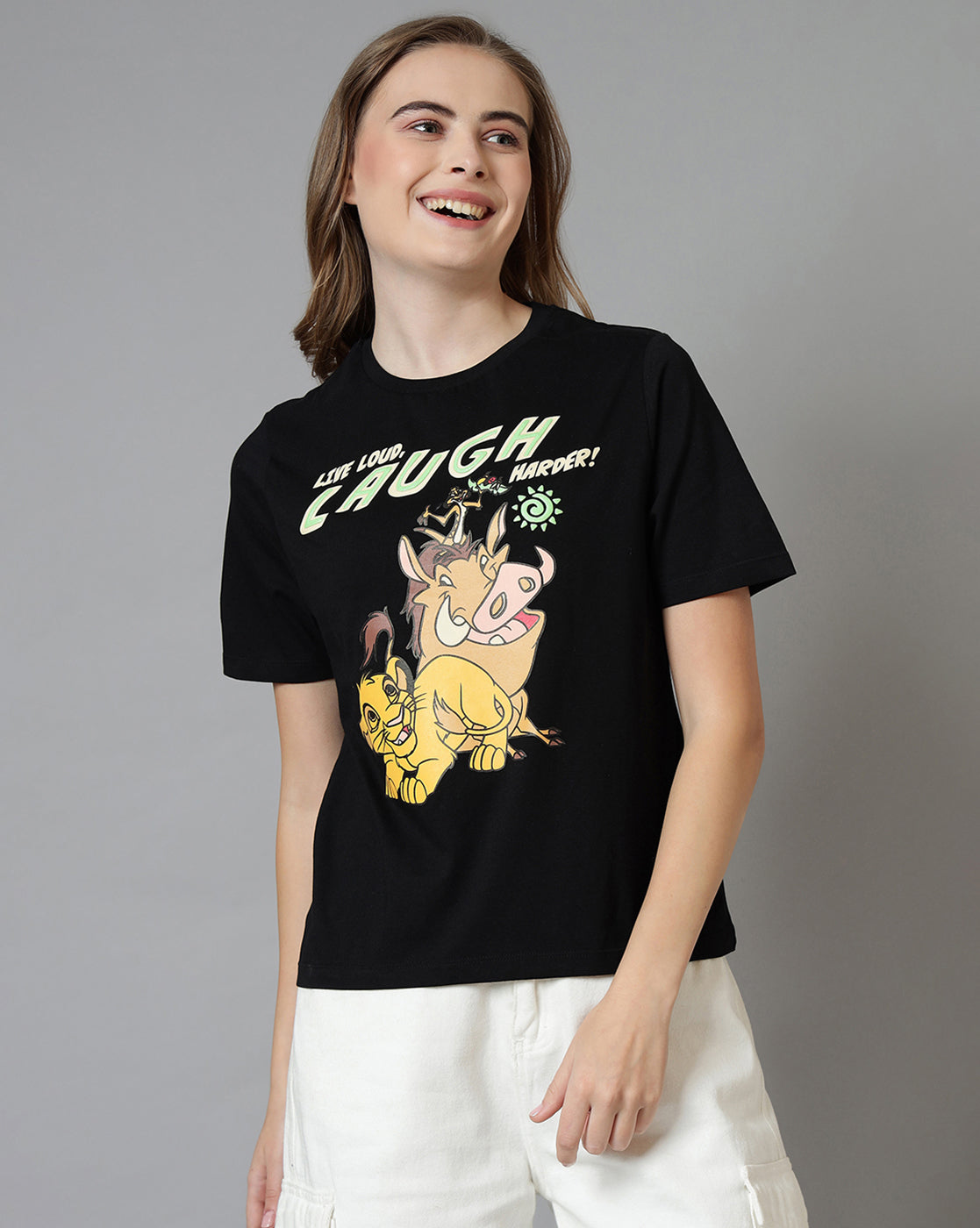 Lion King Printed Regular Fit Tshirt For Women