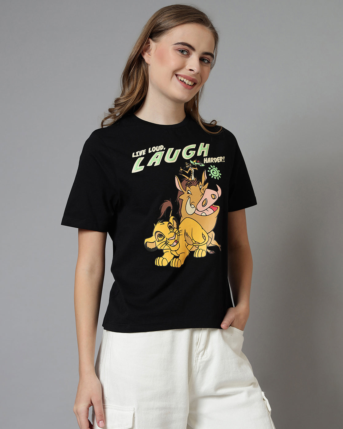 Lion King Printed Regular Fit Tshirt For Women