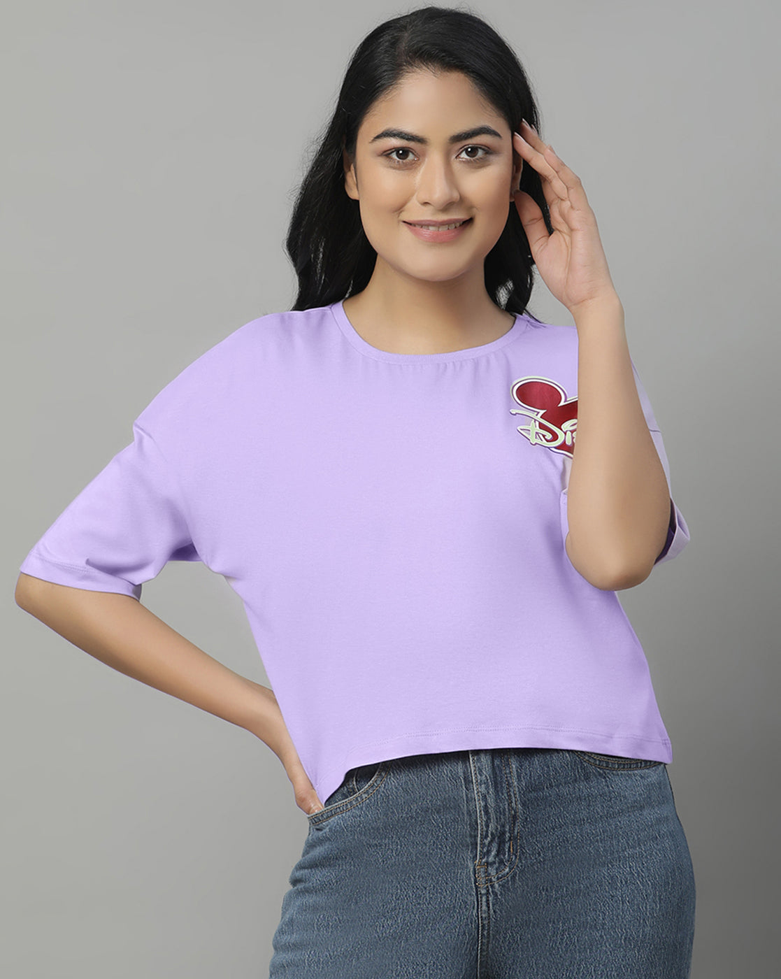 Mickey & Friends Oversized Crop Tshirt For Women