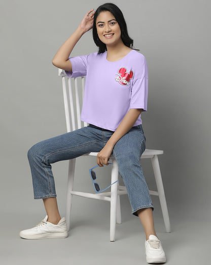 Mickey & Friends Oversized Crop Tshirt For Women