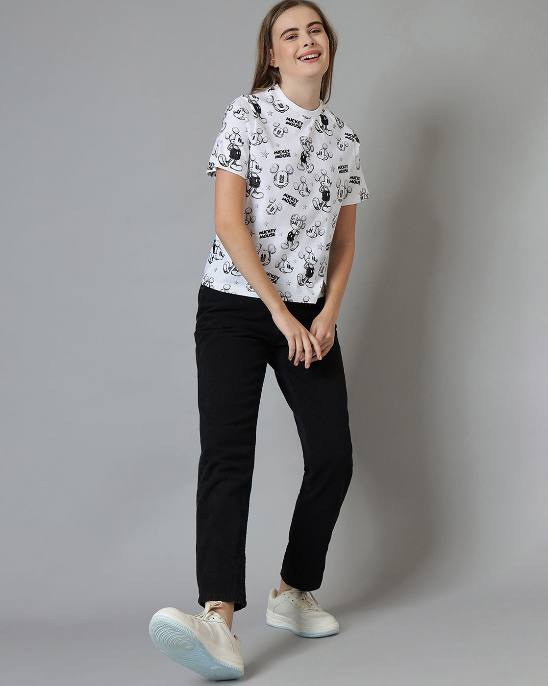 Mickey & Friends Printed Regular Fit Tshirt For Women