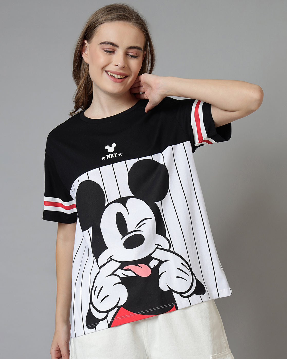 Mickey & Friends Printed Oversize Tshirt For Women