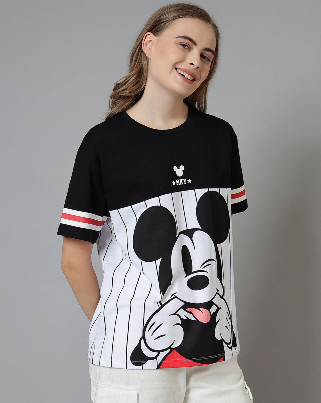 Mickey & Friends Printed Oversize Tshirt For Women