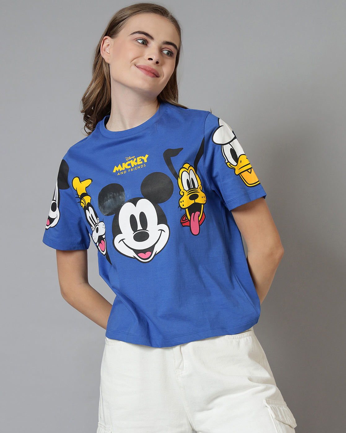 Mickey & Friends Printed Regular Fit Tshirt For Women