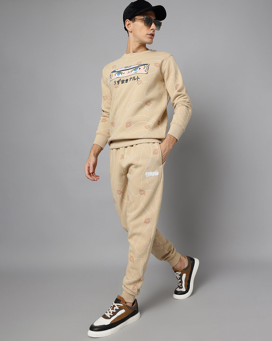 Naruto Beige Regular Fit Jogger Men