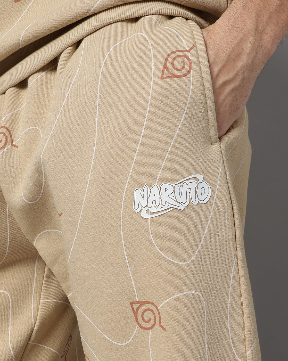 Naruto Beige Regular Fit Jogger Men