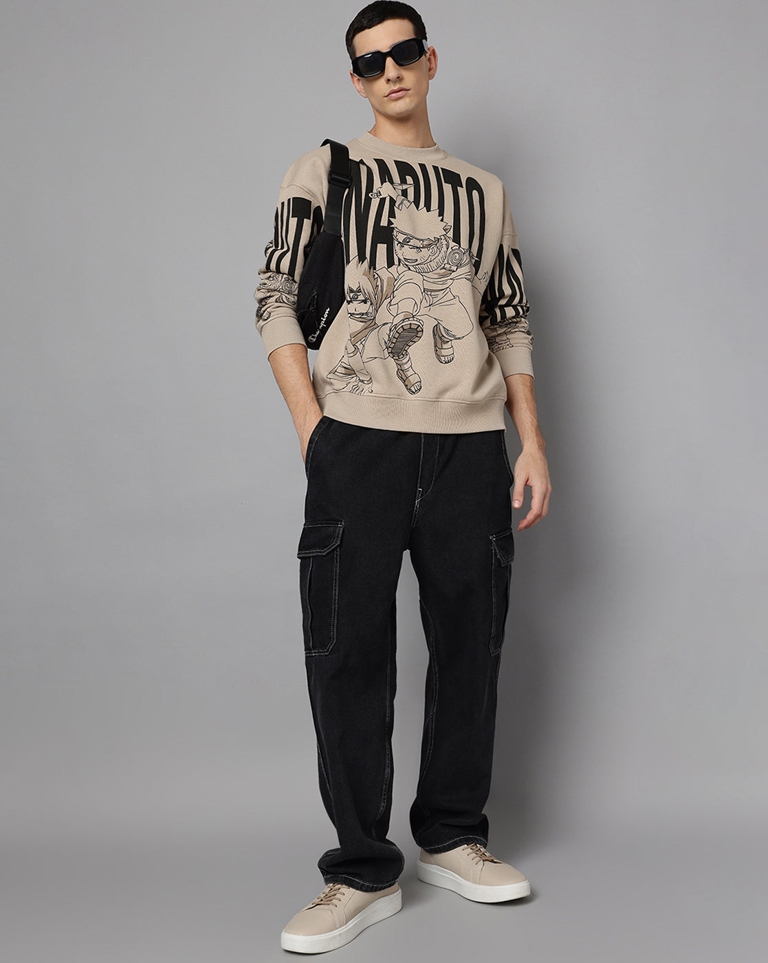 Naruto Printed Oversize Sweatshirt For Men