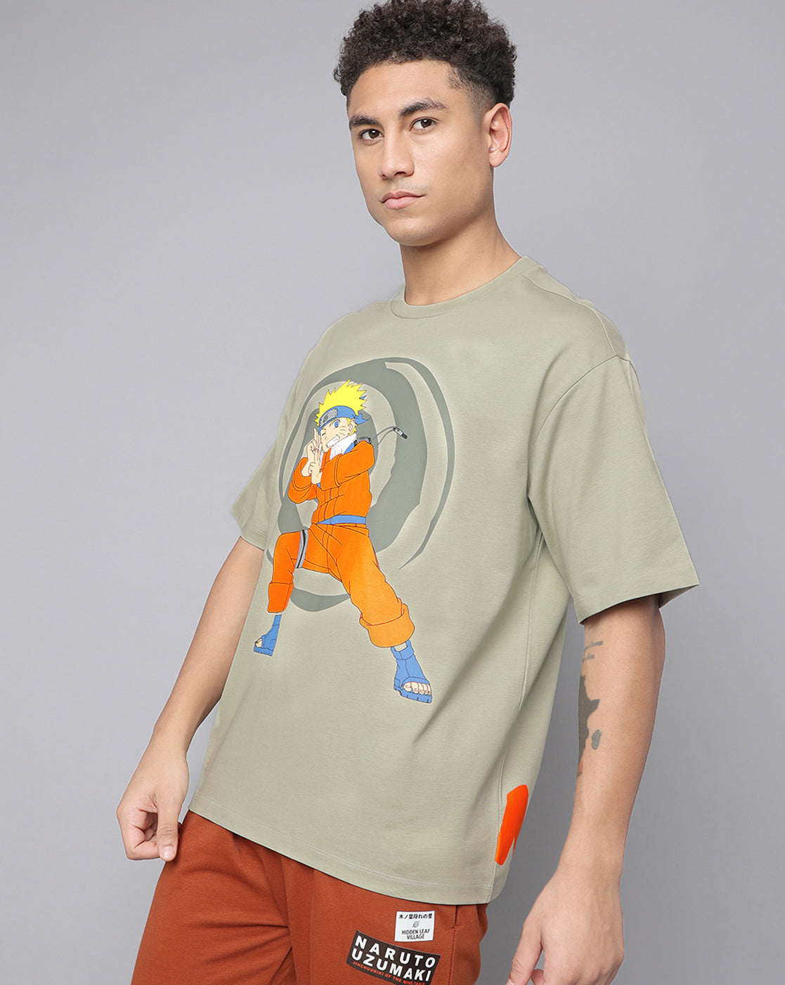 Naruto Printed Oversized Tshirt For Men