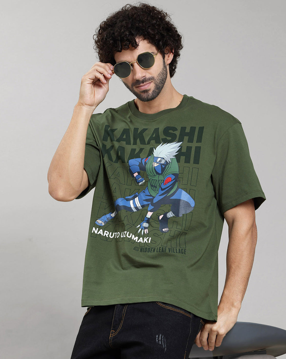 Naruto Printed Oversized Tshirt For Men