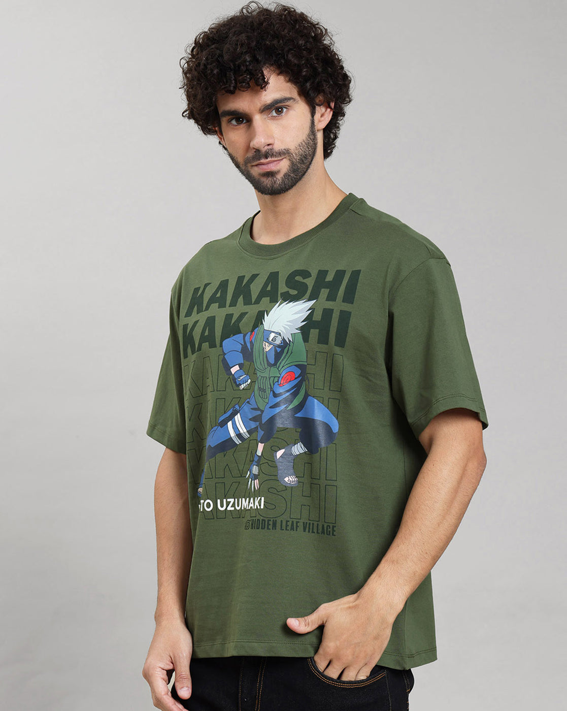 Naruto Printed Oversized Tshirt For Men