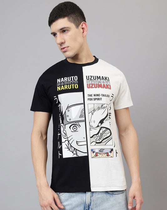 Naruto Printed Regular Fit Tshirt For Men