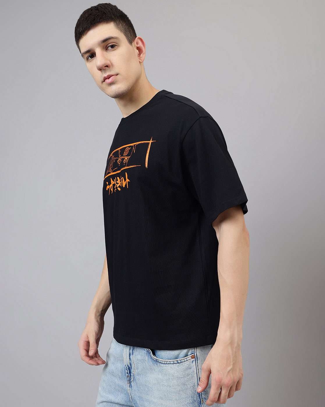 Naruto Printed Oversized Fit Tshirt For Men