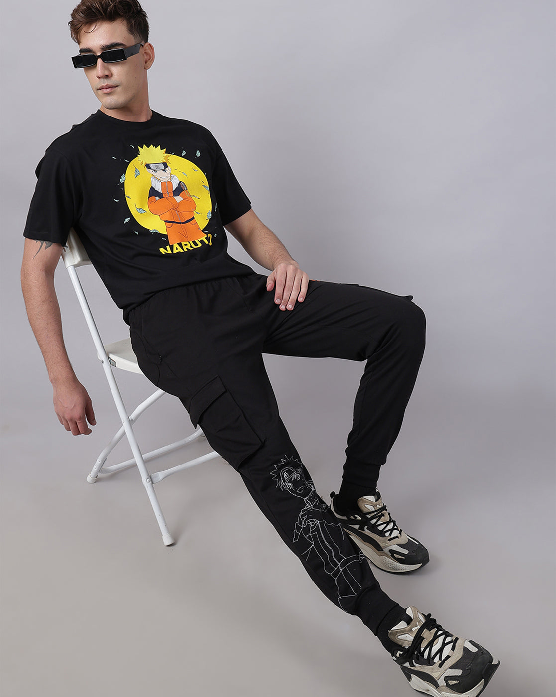 Naruto Printed Oversized Tshirt For Men