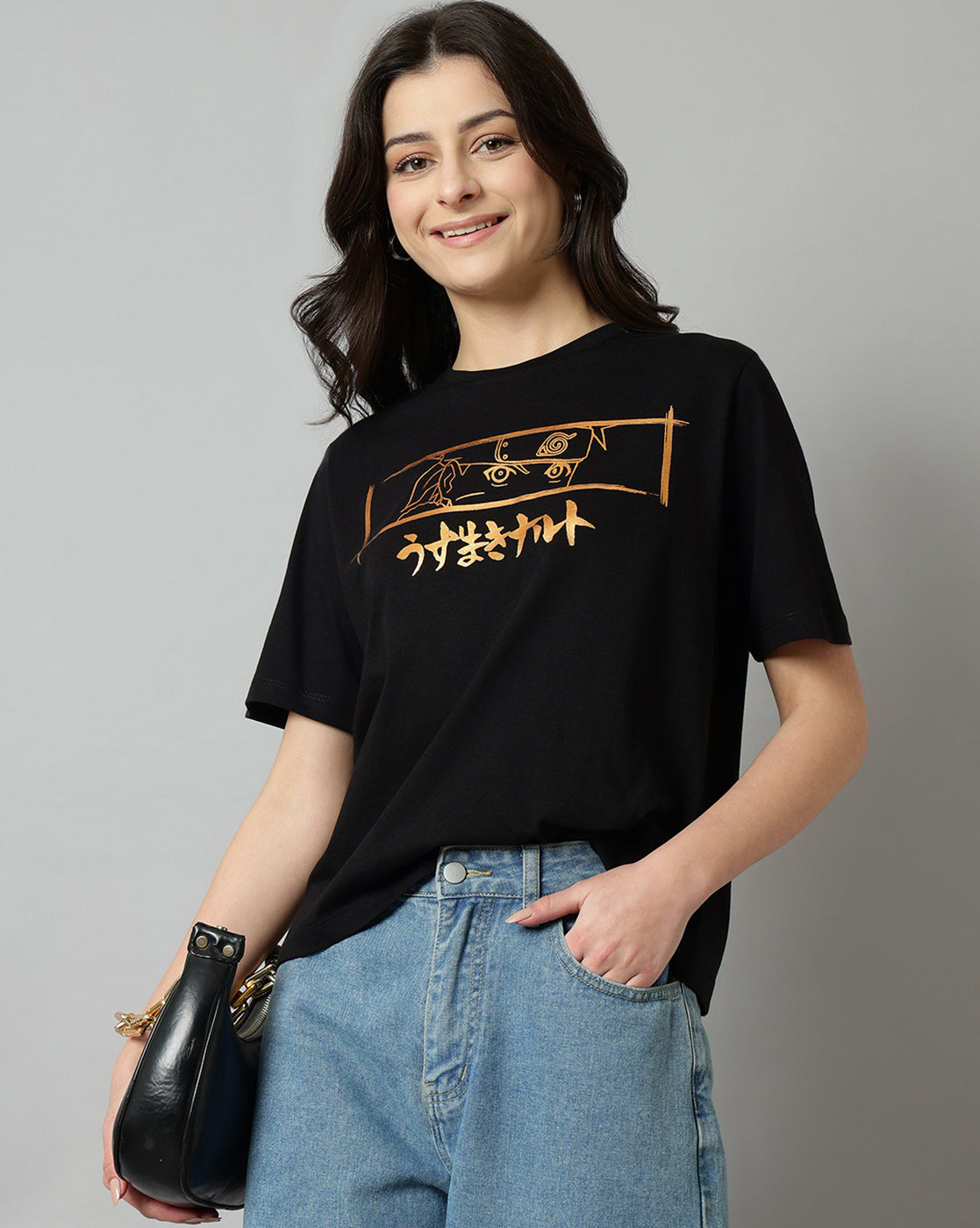 Naruto Printed Regular Fit Tshirt For Women