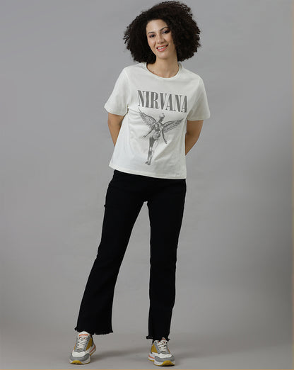 Nirvana Printed Oversize Tshirt For Women